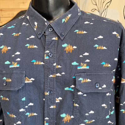 Nixon - men's Button Down Shirt- MSRP $70: Navy-men-2XL