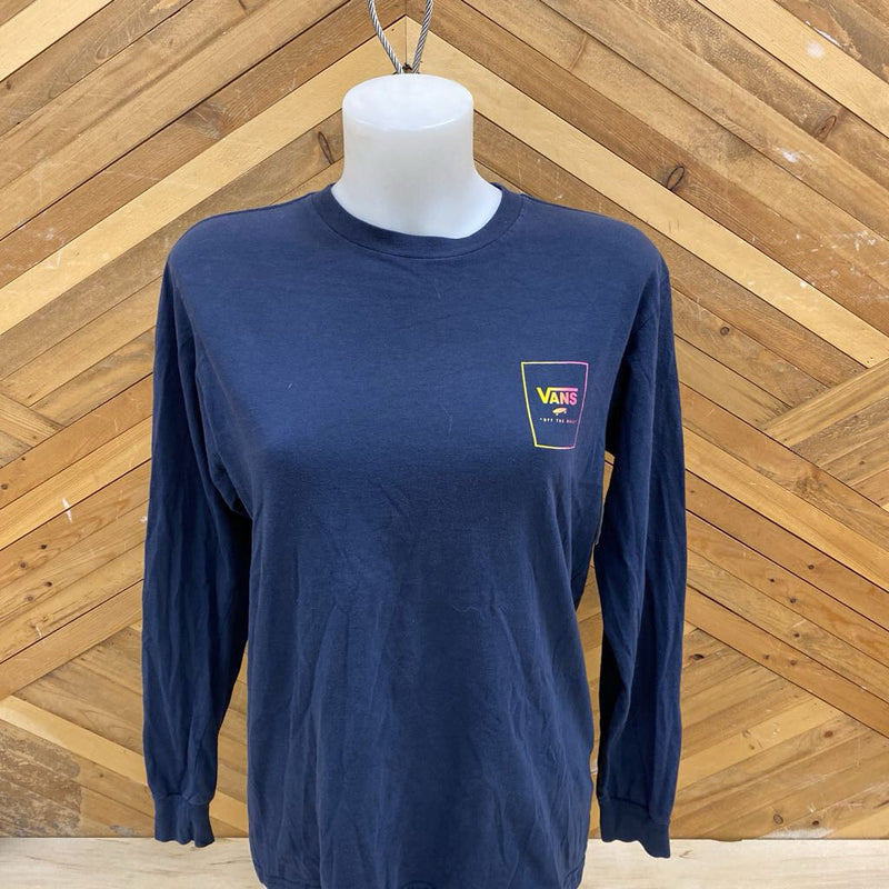 Vans - Youth Classic Fit L/S Shirt - MSRP $40: Navy/Multi-children-XL (14Y)