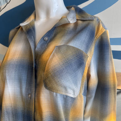 Eddie Bauer - Women's Button Down - MSRP $120: Yellow/Blue/Grey-women-SM
