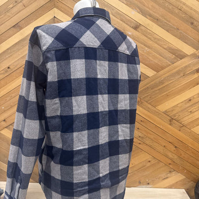 Eddie Bauer - Women's Fleece Lined Button Down - MSRP $129: Blue/Grey-women-MD