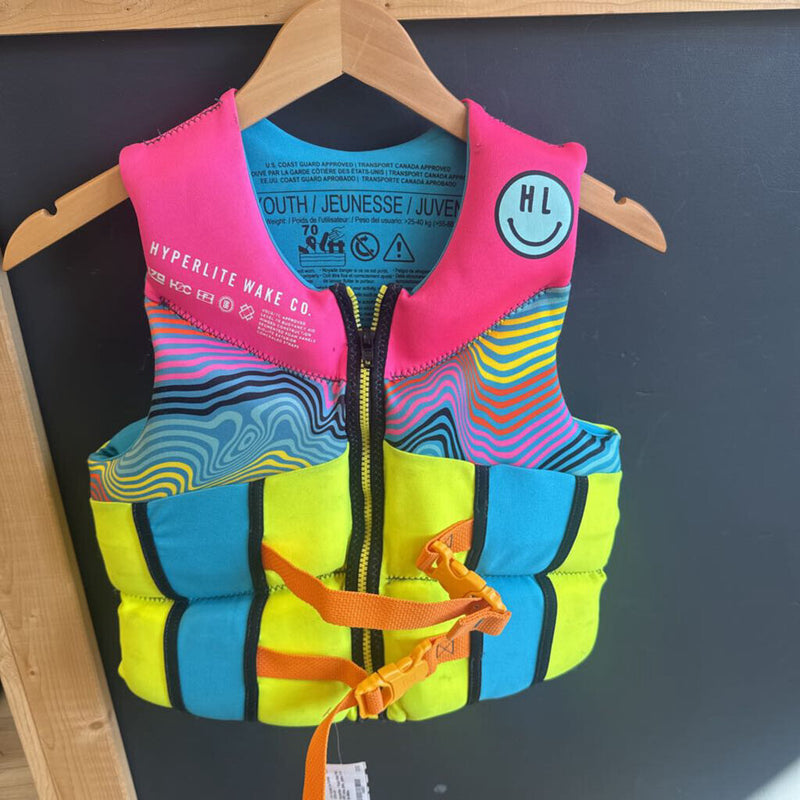 Hyperlite - Youth Wake Vest PFD: blue, pink, yellow-children-youth 55-88lbs