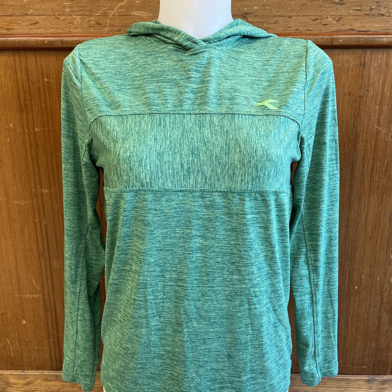 Diadora- Youth L/S Active Hooded Shirt : green -children-XLY