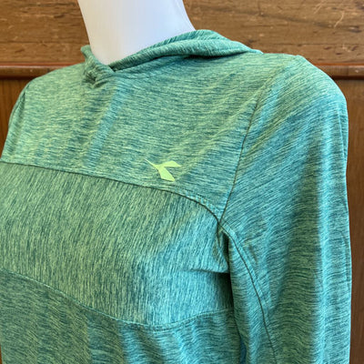 Diadora- Youth L/S Active Hooded Shirt : green -children-XLY