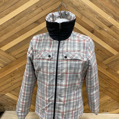 The North Face- Women's Plaid Lined Puffer Jacket - MSRP $215: Dark Grey -women-MD