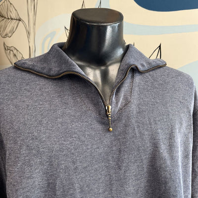 Roots - Men's 1/4 Zip Pullover - MSRP $98: Grey-unisex-XL