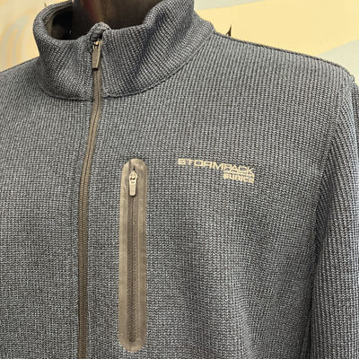 Sunice - Men's Zip Fleece Jacket - MSRP comp $100: Dark Blue/Black-men-XL
