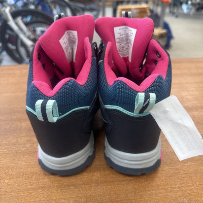 Girls' Hiking Boots: Navy/Light Blue/Pink-children-3Y