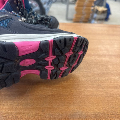 Girls' Hiking Boots: Navy/Light Blue/Pink-children-3Y