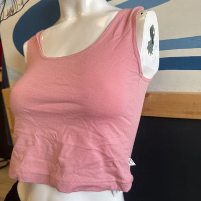 Simply Merino Women's Pink Cotton Tank Top: pink-women-small
