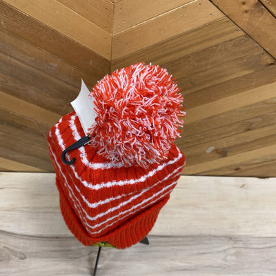 Grinch- Striped Beanie Hat: red-unisex-