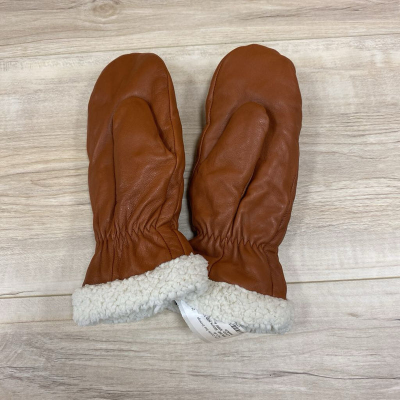 BRUME- Mittens with Fleece Lining- MSRP $65: brown-unisex-medium
