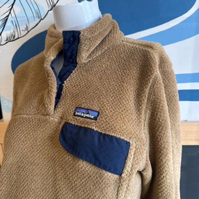Patagonia -Women's Re-Tool Half-Snap Pullover- MSRP $199: Brown/Navy-unisex-LG