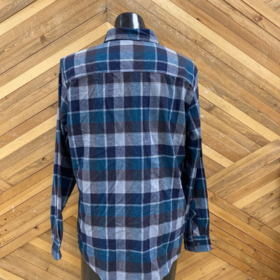 Boston Traders - Men's Flannel Button Down - MSRP $59: Black/White/Blue-men-LG