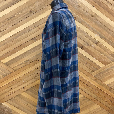 Boston Traders - Men's Flannel Button Down - MSRP $59: Grey/Blue/Red-men-LG