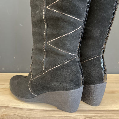 Pajar - Women's Bravo2 Shearling Suede Winter Boots - MSRP comp $435: Black -women-W8