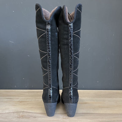 Pajar - Women's Bravo2 Shearling Suede Winter Boots - MSRP comp $435: Black -women-W8