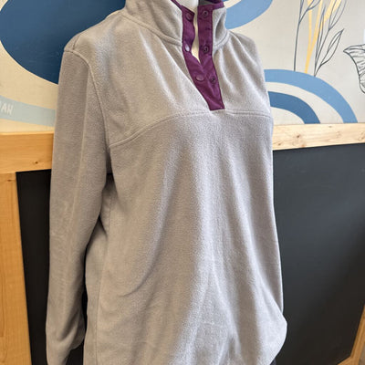 LIV - Women's Snap T Fleece : Grey/Purple-women-LG