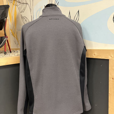 Spyder - Men's 1/4 Zip Fleece-Lined Pullover: Grey/Black-men-XL