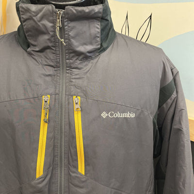 Columbia - Men's Waterproof Insulated Full-Zip Jacket: Black/Yellow-men-XL