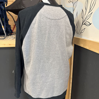 Burton- Men's Logo Sweatshirt- MSRP $85: Gray and Black-men-XL