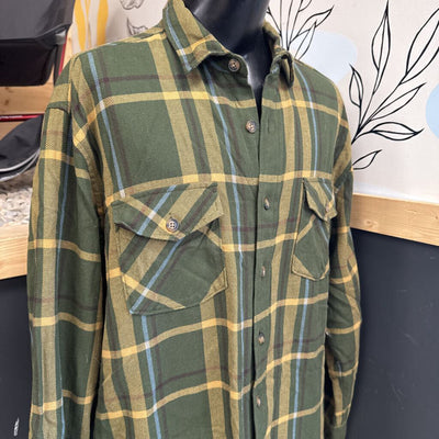 Pendleton- Men's Flannel Shirt- MSRP $220 : Green and Yellow Plaid-men-XL