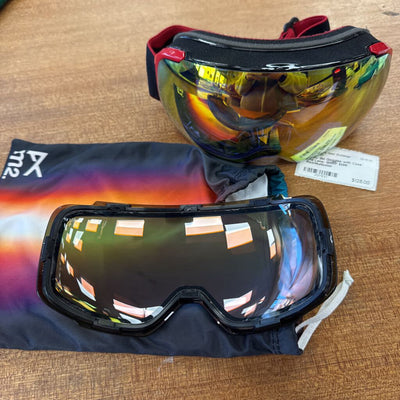Ann. Ski Goggles with Case: Red/Multicolor-unisex-