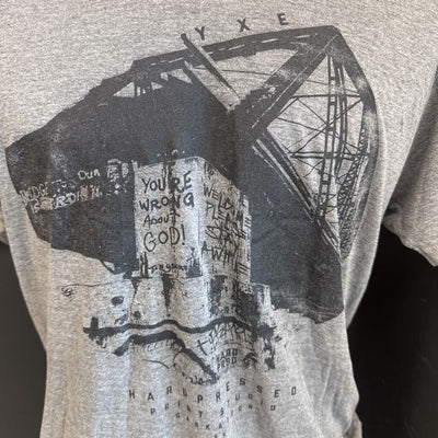 Hardpressed - Men's Tshirt: Grey/Black-men-LG