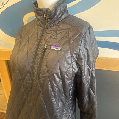 Patagonia- Women's Nano Puff Pullover Black Quilted Jacket- MSRP $285: black-women-SM