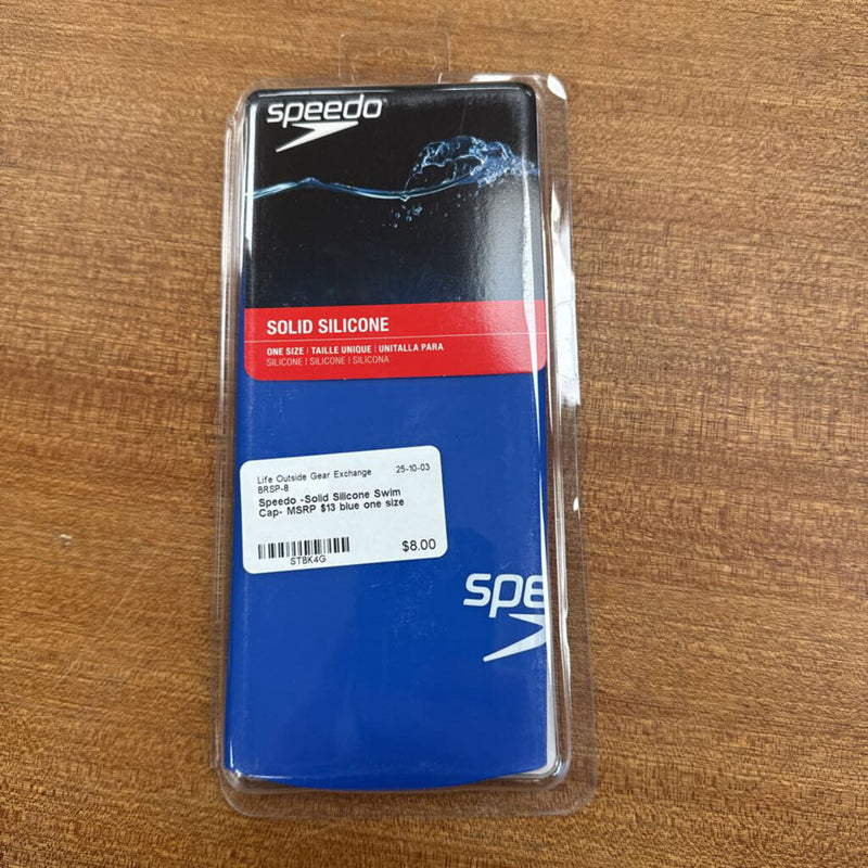 Speedo Solid Silicone Swim Cap: blue-unisex-one size