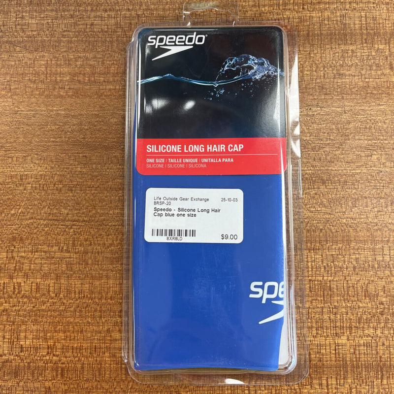 Speedo - Silicone Long Hair Cap: blue-women-one size