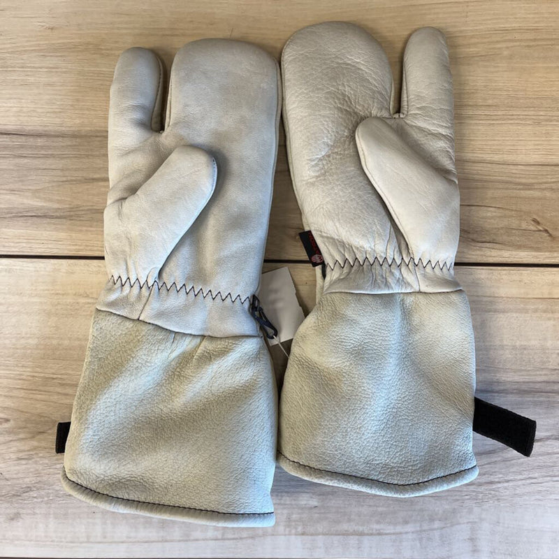 Watson - Goatskin Leater ski Mittens-: white-unisex-