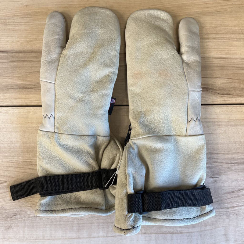 Watson - Goatskin Leater ski Mittens-: white-unisex-