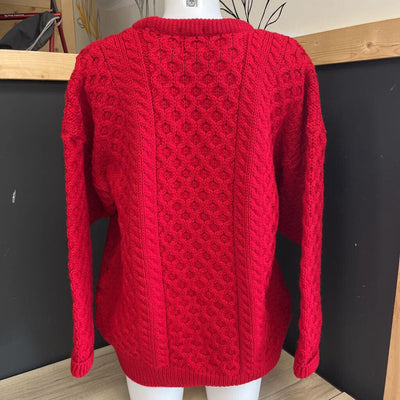 Islander - Women's Pure Wool Knit Sweater - MSRP comp $150: Red-women-LG