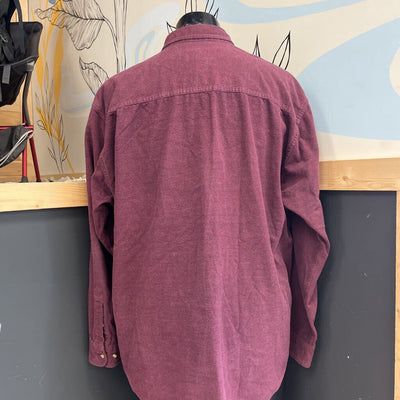 Eddie Bauer - Men's Flannel Button-Down L/S Shirt - MSRP comp $108: Purple/Violet-men-XL