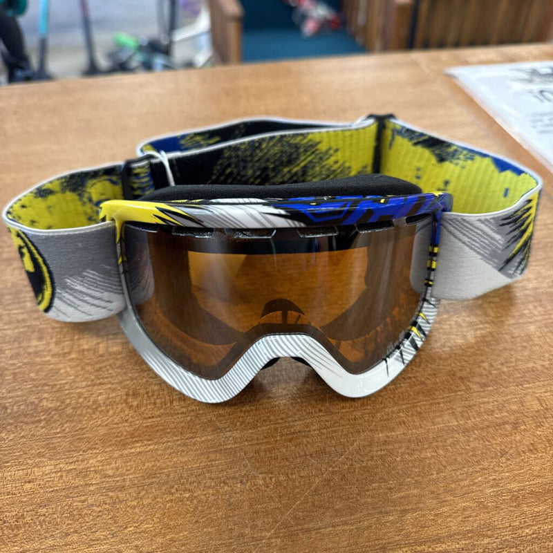 Dragon - Lil D Kids Ski Goggles - MSRP $80: Grey/Blue/Yellow-children-Youth