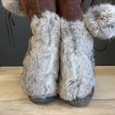 Women's Mukluks Winter Boots: Brown/Grey-women-W8