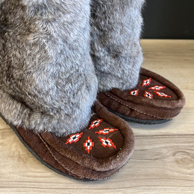 Women's Mukluks Winter Boots: Brown/Grey-women-W8
