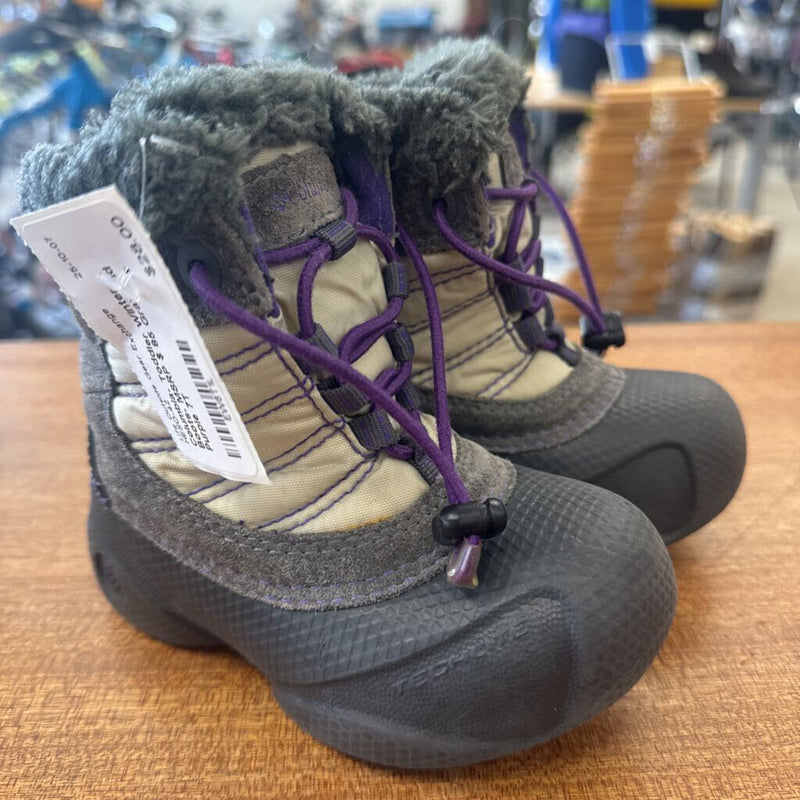Columbia- Toddler Winter Boots- MSRP $ 85: Gray and Purple-children-7T