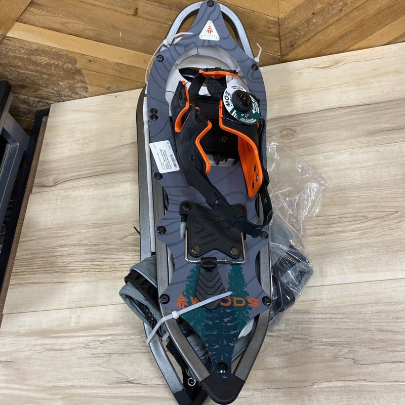 Woods Snowshoes with Adjustable Bindings: gray/orange-unisex-
