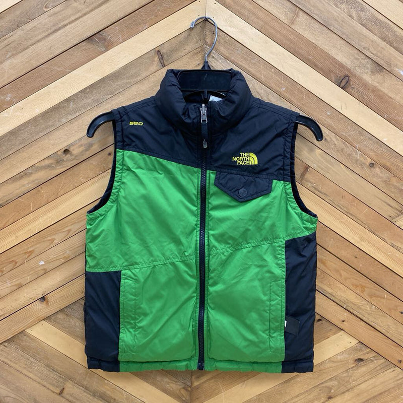 The North Face - Kids 550 Fill Insulated Vest- MSRP $160: Green, Black-unisex-