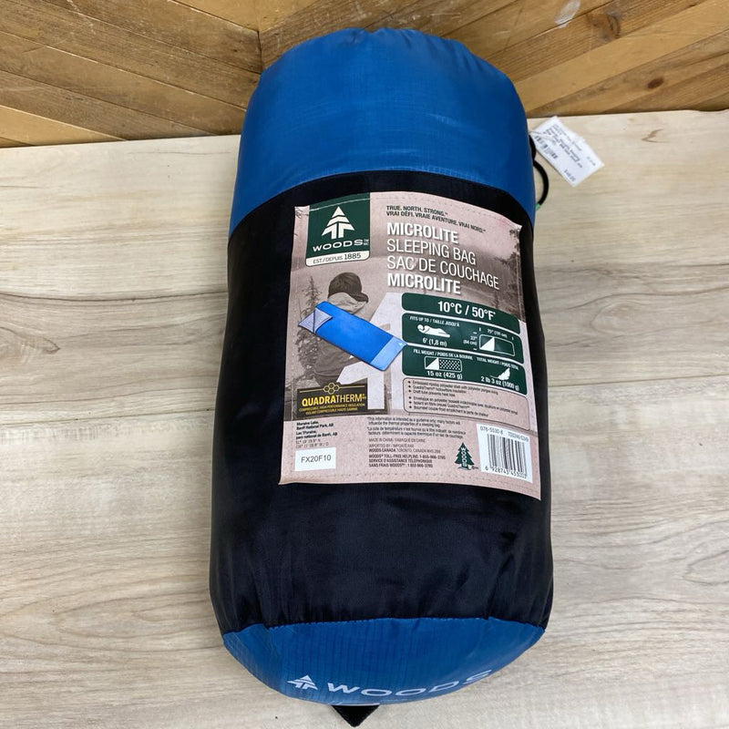 Woods- Microlite Sleeping Bag- MSRP $99: blue, black-unisex-one size