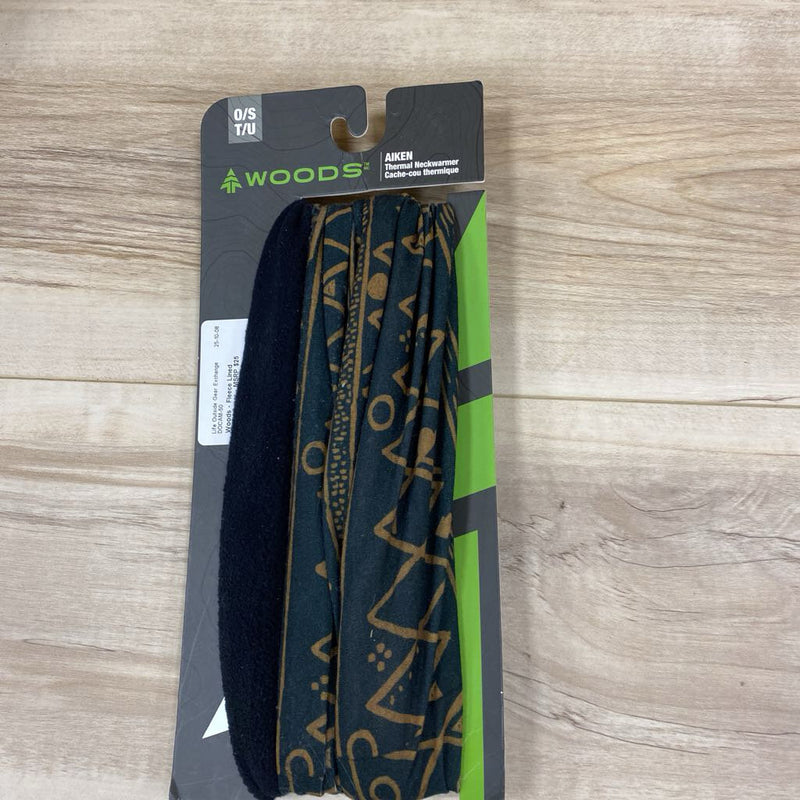 Woods - Fleece Lined Neckwarmer - MSRP $25: Black/Brown-unisex-