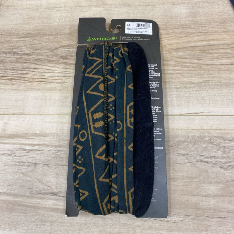 Woods - Fleece Lined Neckwarmer - MSRP $25: Black/Brown-unisex-