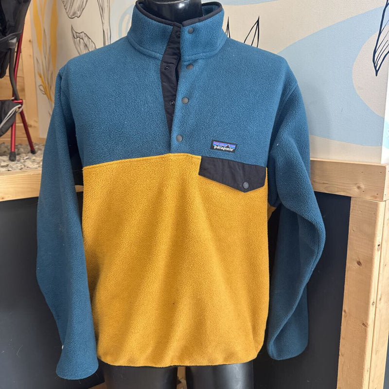 Patagonia - Synchilla Fleece Pullover- MSRP $169: Blue/Yellow-unisex-MD