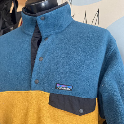 Patagonia - Synchilla Fleece Pullover- MSRP $169: Blue/Yellow-unisex-MD