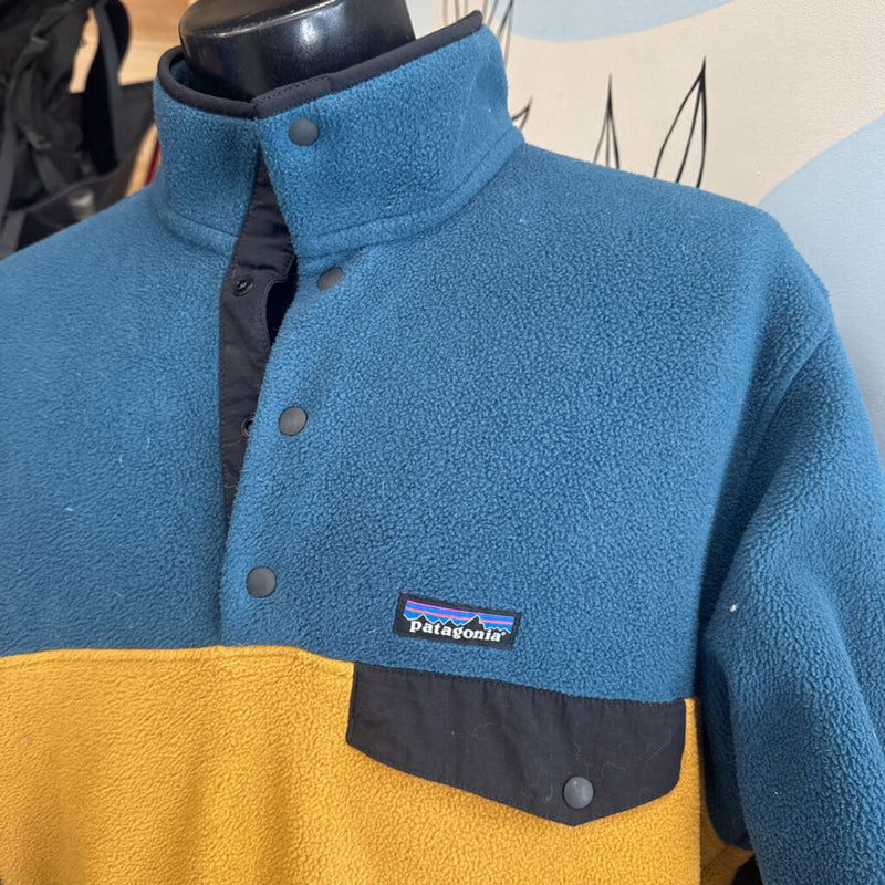 Patagonia - Synchilla Fleece Pullover- MSRP $169: Blue/Yellow-unisex-MD