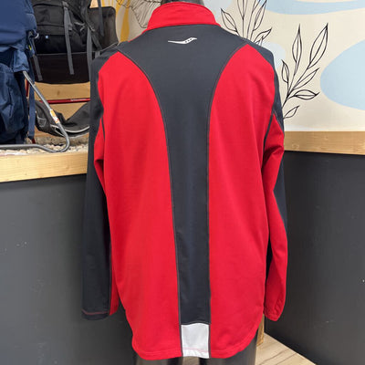 Saucony - Men's 1/4 Zip Long Sleeves Top - MSRP comp $90: Red/Black-men-XL