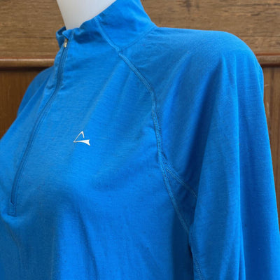 Paradox - Women's Merino-Blend 1/4 Zip Long Sleeve Shirt: Blue-women-XL