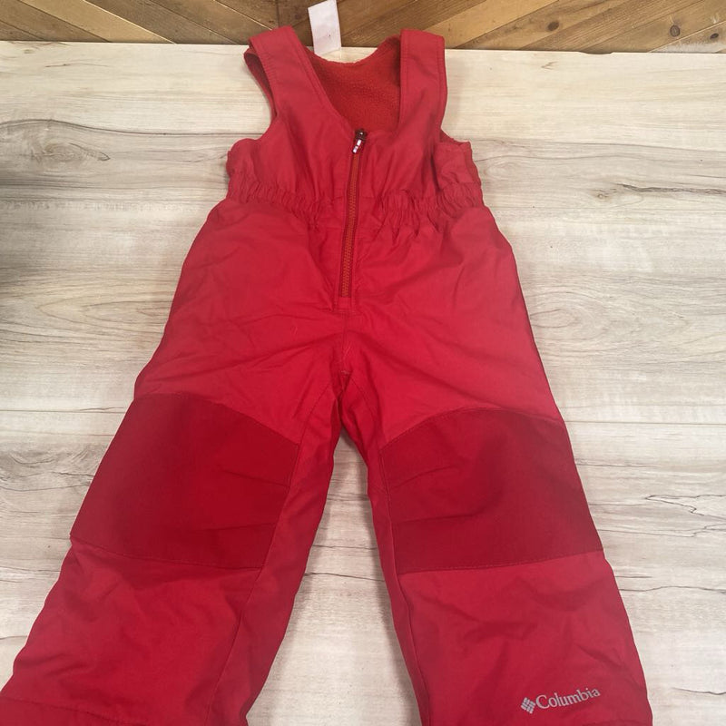 Columbia- Toddler Fleece Bib Snow Pants- MSRP $ 90: red-children-2T