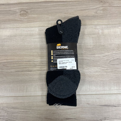 Berne Merino Wool Thermal Socks: Black-men-9-13